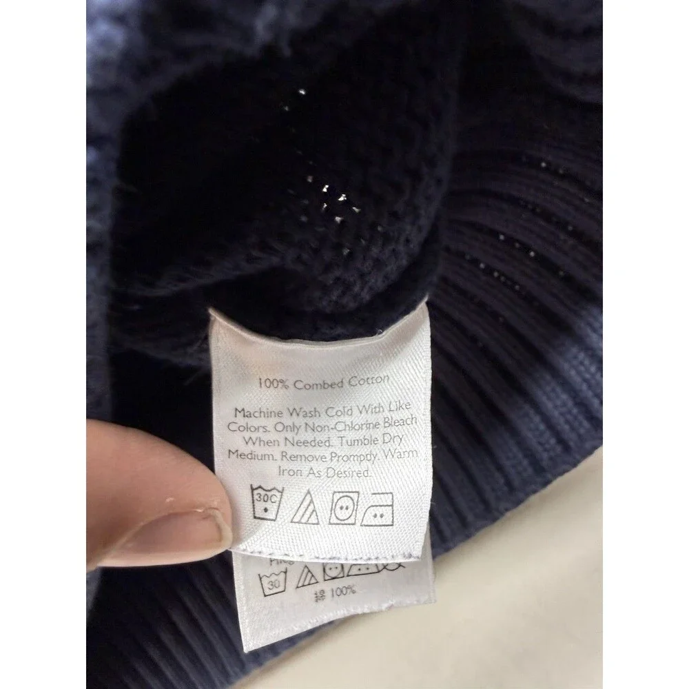 Eddie Bauer Men's M Combed Cotton Knit Henley Pullover Sweater Mock Neck Button - Picture 7 of 7